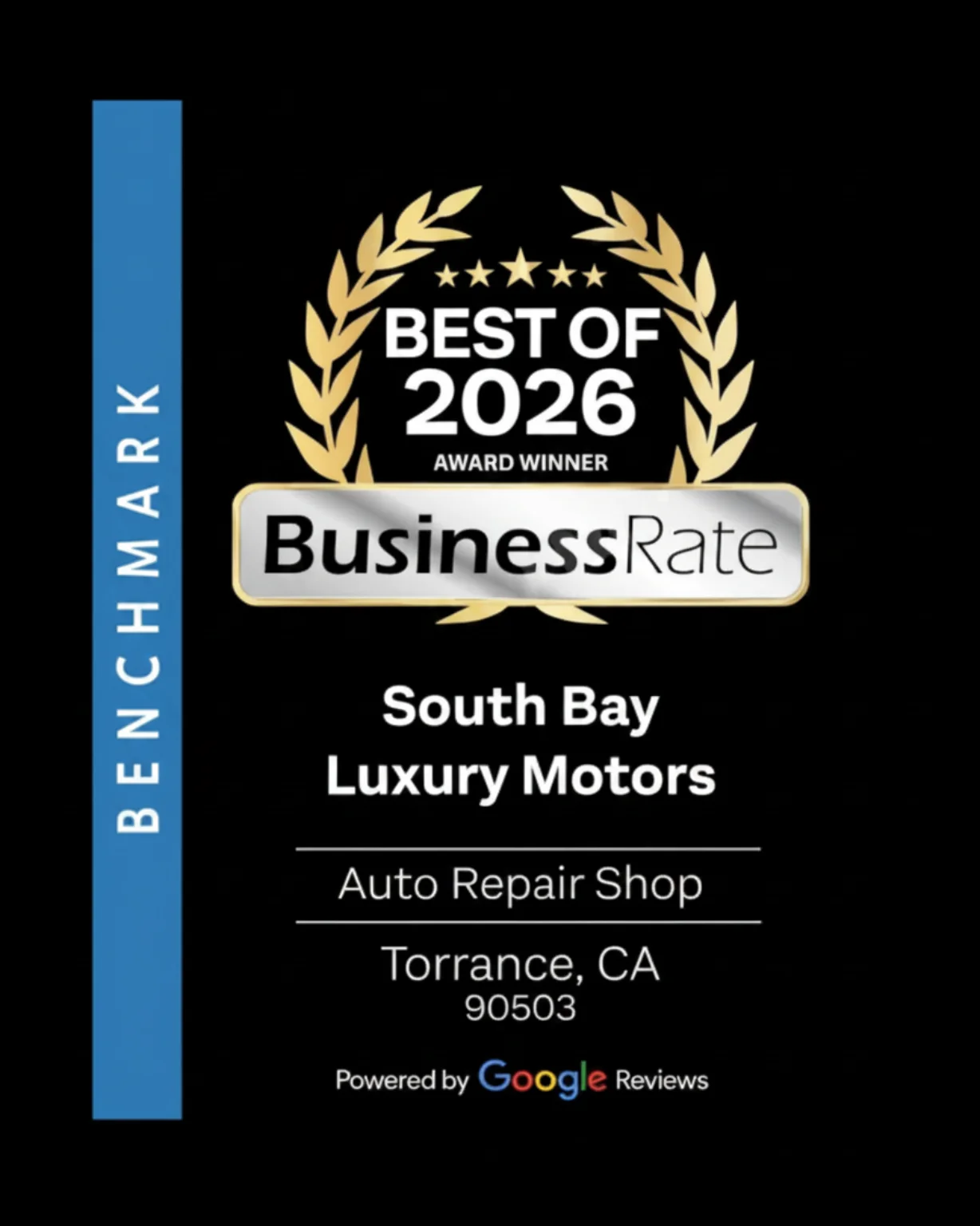 BusinessRate Best of 2026, Luxury Motors of South Bay, Auto Repair Shop, Hermosa Beach, CA