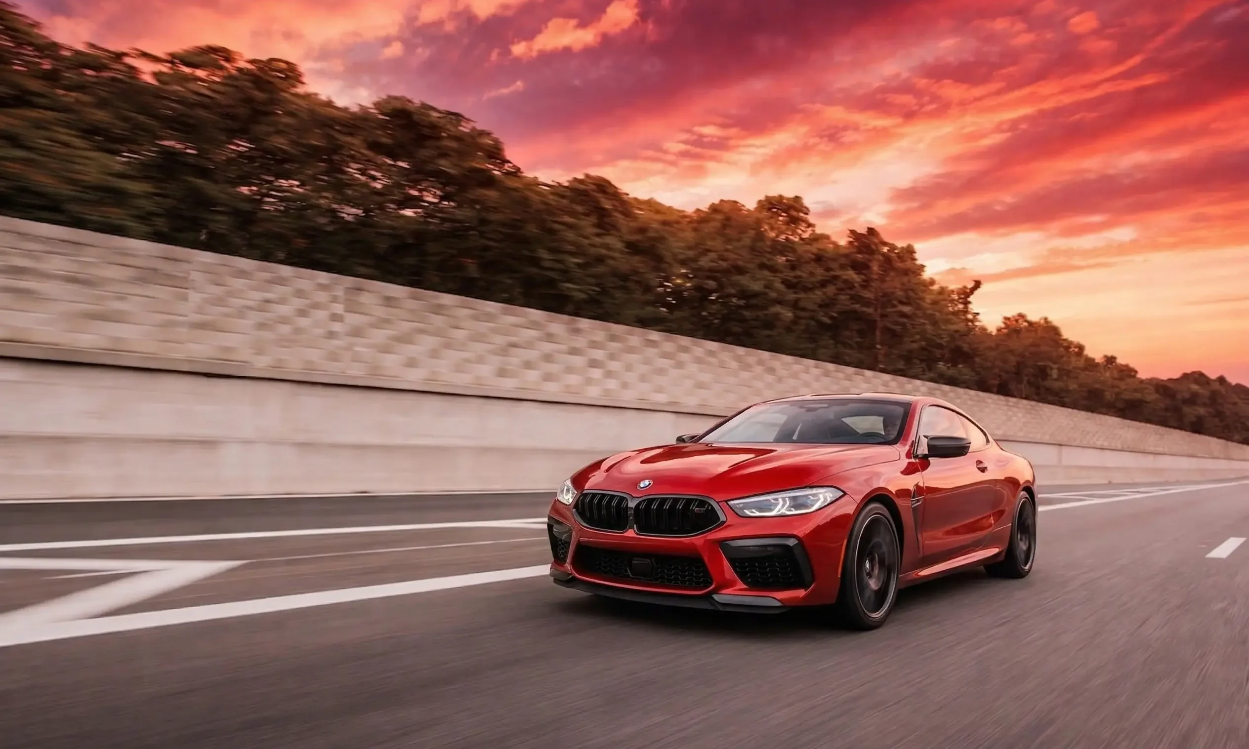 Red BMW M8 luxury sports car